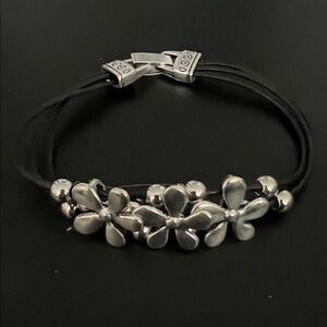 Silver and Leather Bracelet
